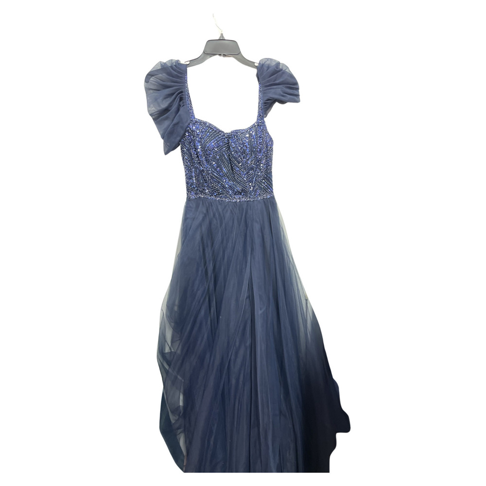 VIPGIRL Blue Beaded Prom Dress Size 4 - Evening Gown